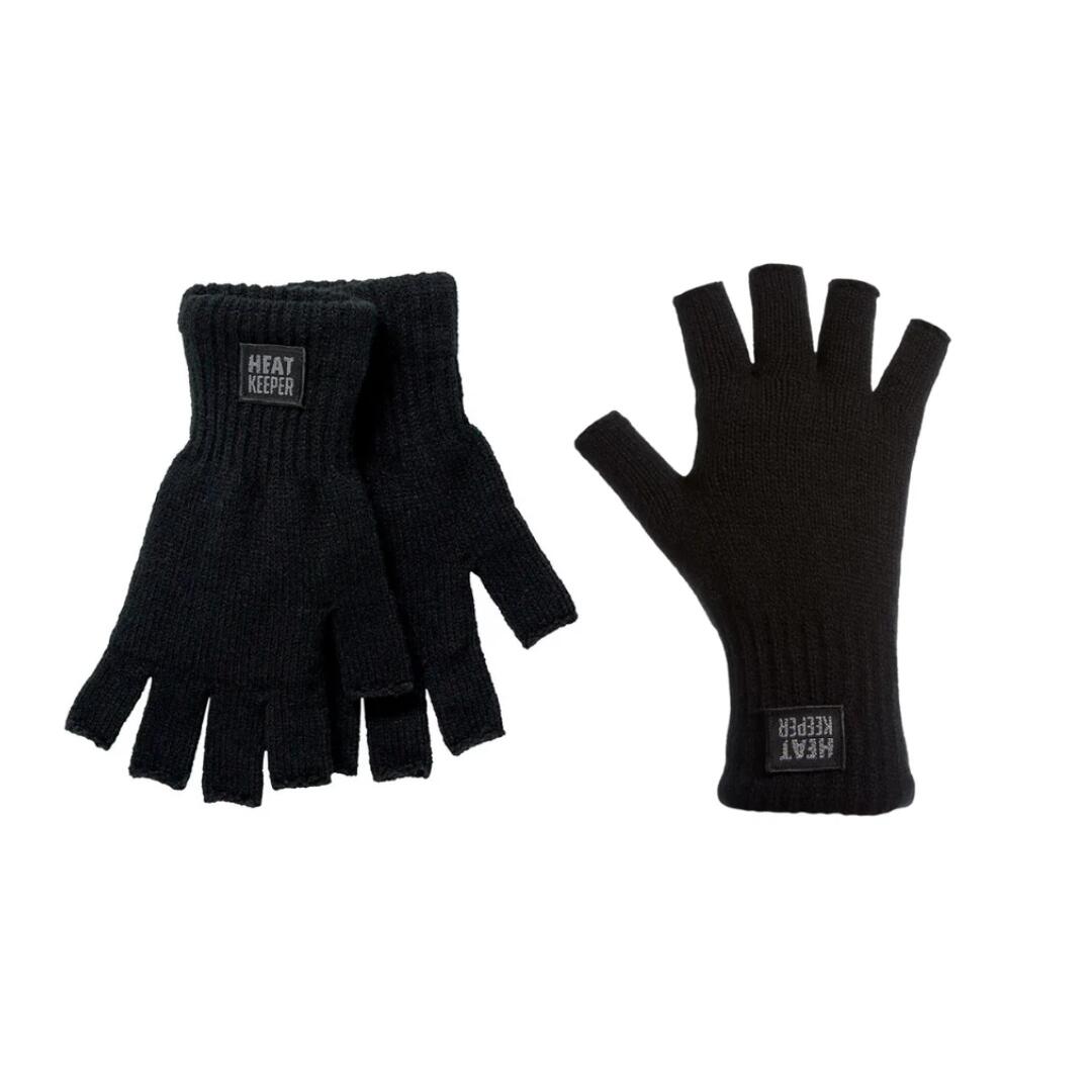 HEAT KEEPER Heatkeeper - Vingerloze thermo handschoenen heren - Zwart - 2-Paar