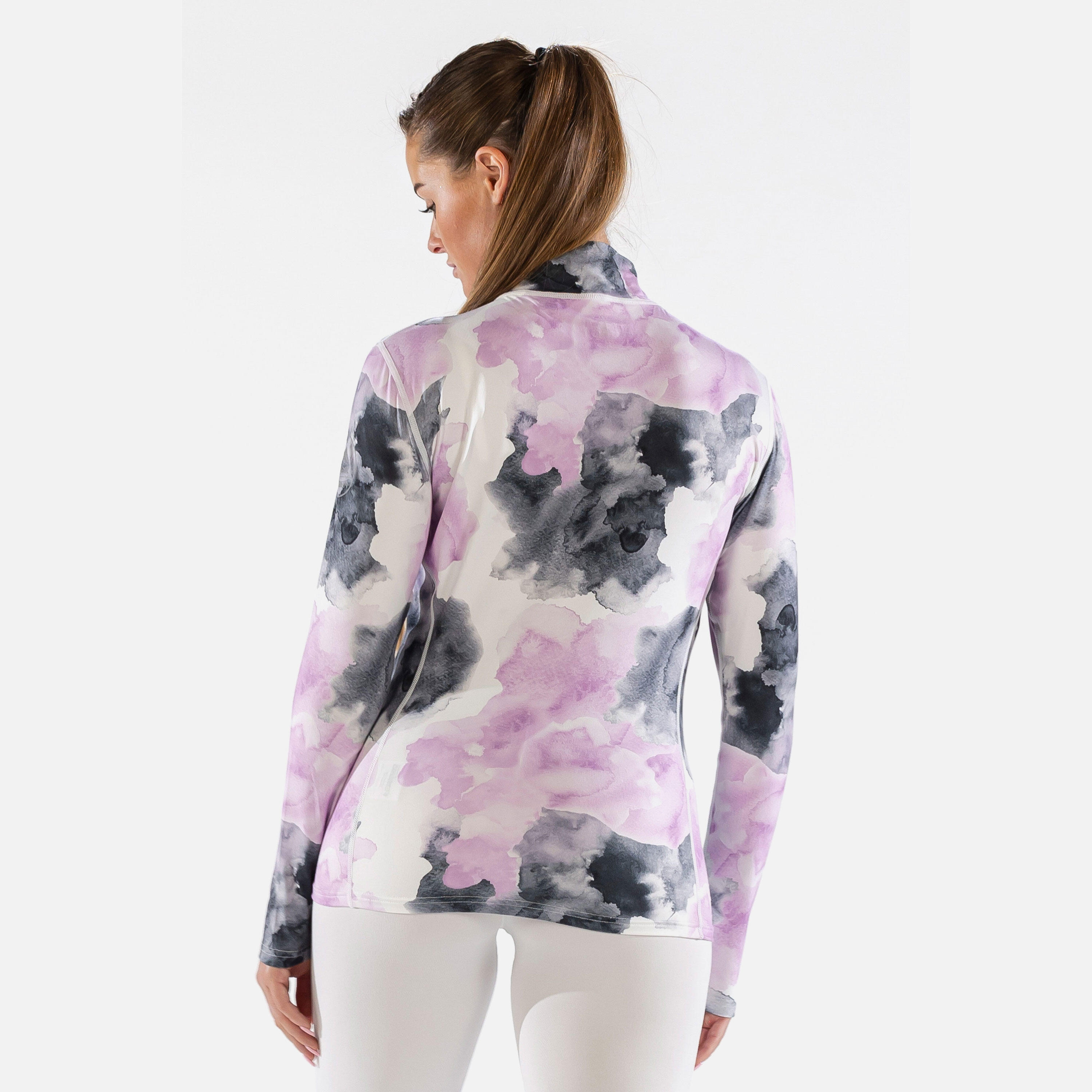 CarbondriCozy Watercolour Womens Zip Neck Pink 6/7