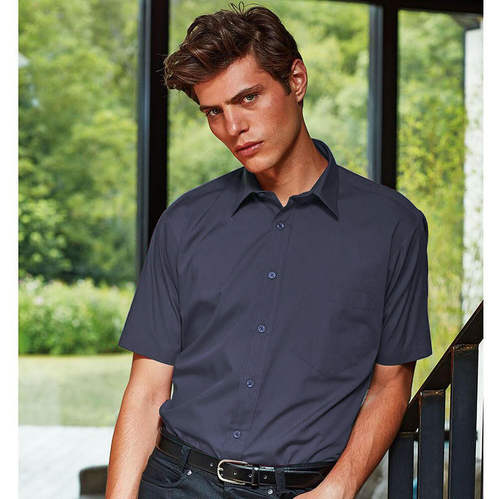 Camicia Manica Corta Da Lavoro Uomo Premier Blu Navy 2/3