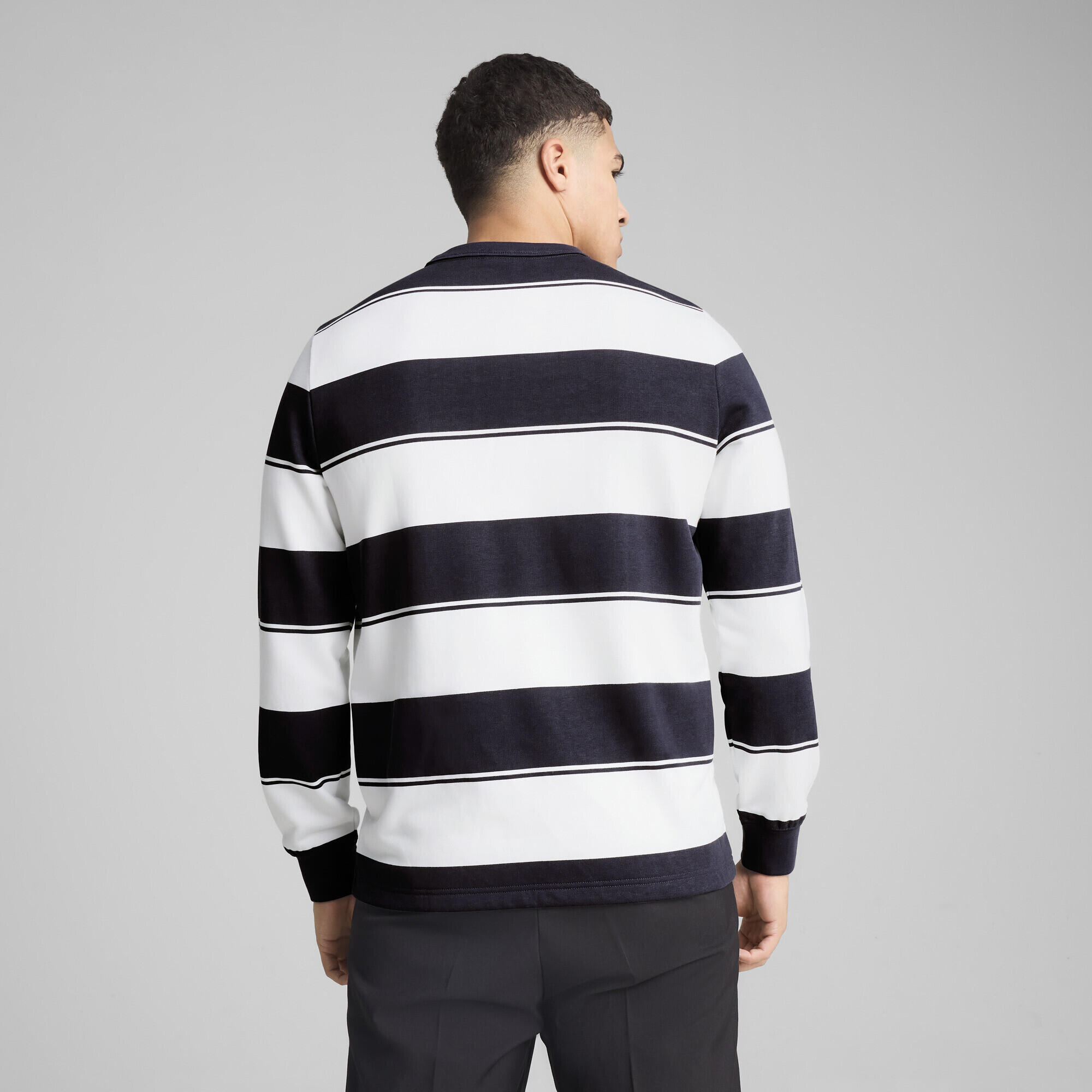 PUMA Class gestreepte crewtop voor heren PUMA New Navy Blue 5/7