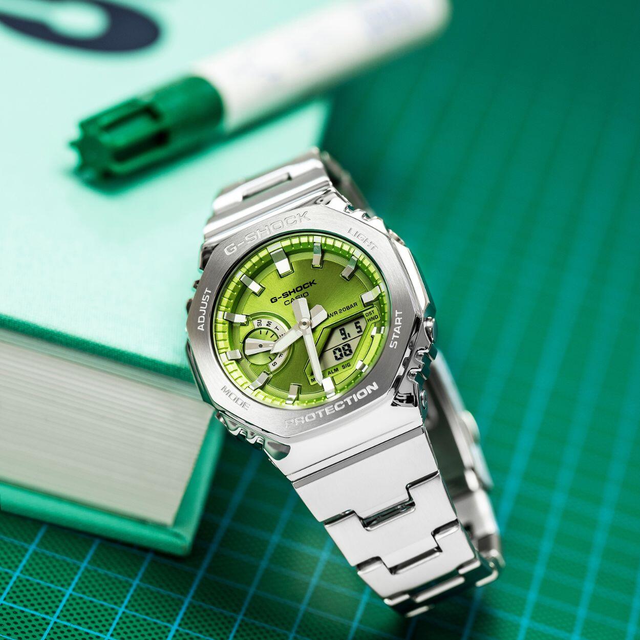 Horloge Heren Casio G-Shock OAK G-STEEL LIME GREEN 5/6
