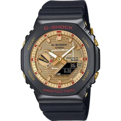 Casio analoog en digitaal horloge zwart/goudkleurig gbm-2100rh-1aer