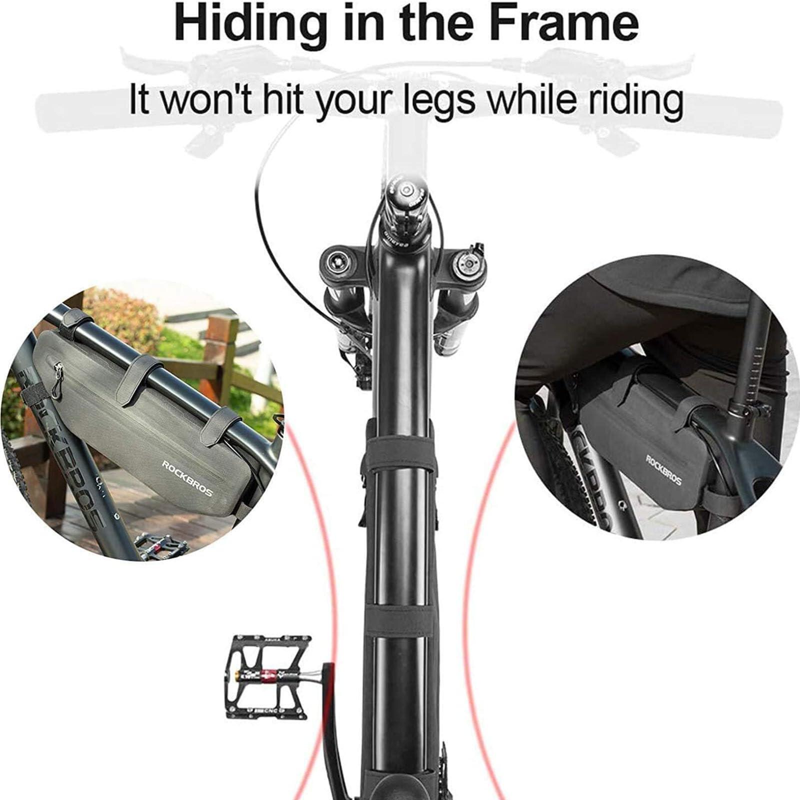ROCKBROS Waterdichte Fiets Frame Tas Fiets Voor Bovenbuis Fietstassen 4L Zwart 5/5
