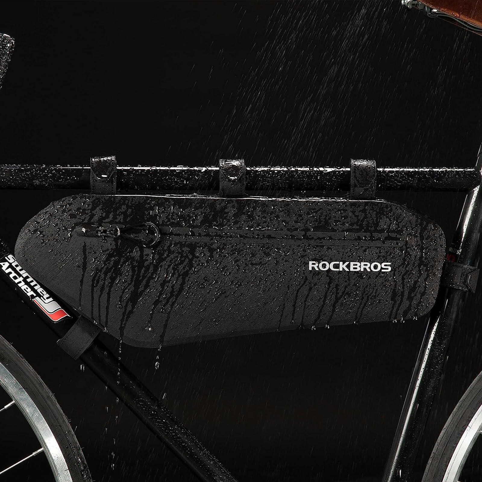 ROCKBROS Waterdichte Fiets Frame Tas Fiets Voor Bovenbuis Fietstassen 4L Zwart 3/5