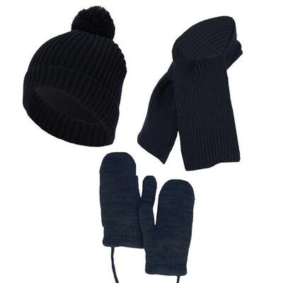 Heatkeeper - baby winterset - handschoenen/sjaal/muts - navy