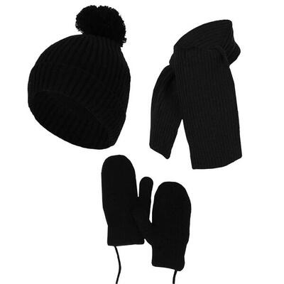 Heatkeeper - baby winterset - handschoenen/sjaal/muts - zwart