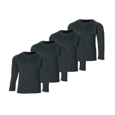 Heatkeeper - thermoshirt kinderen - antraciet - 4-pack