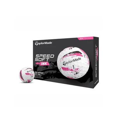 Taylormade SpeedSoft Ink Bolas de Golf, Rosa