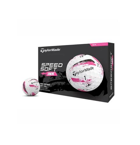 Taylormade SpeedSoft Ink Bolas de Golf, Rosa