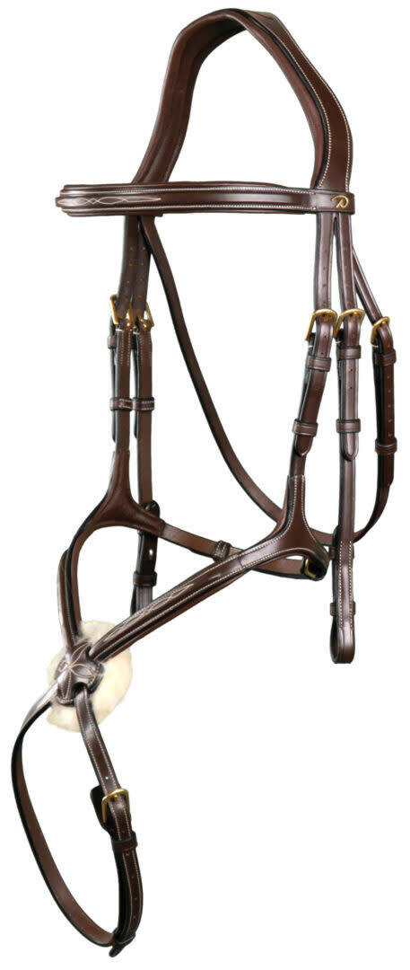 Bridon équitation muserolle croisée anatomique Dy'on 2/2