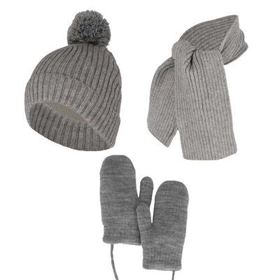 Heatkeeper - baby winterset - handschoenen/sjaal/muts - licht grijs