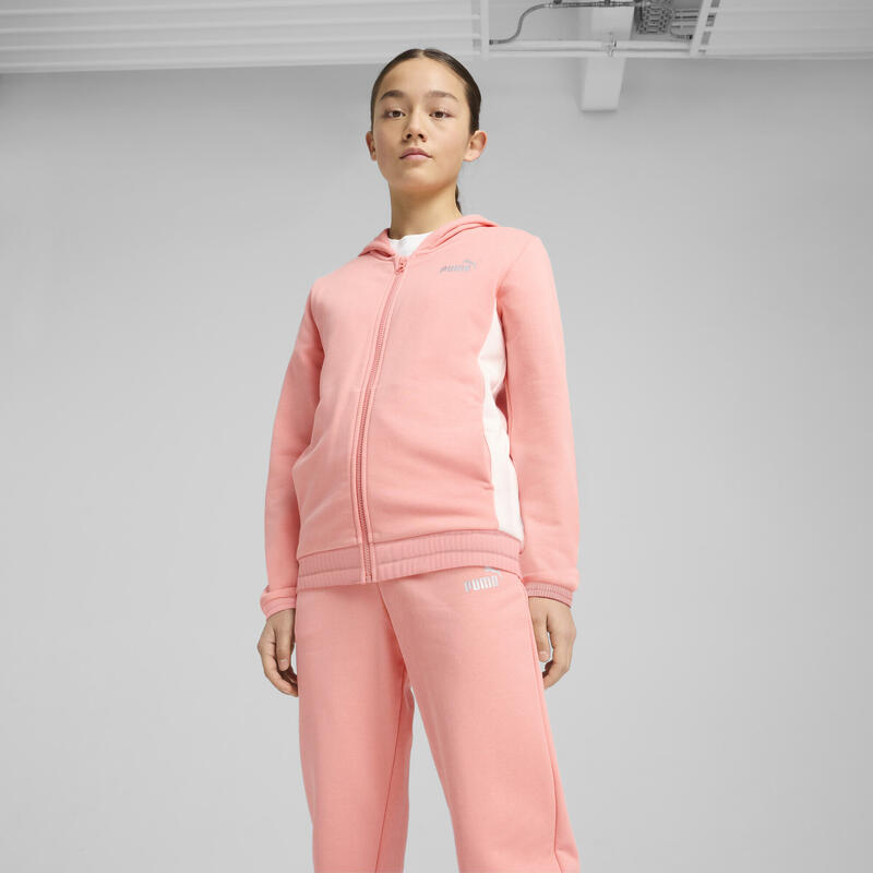 Dětský běžecký joggingový komplet s kapucí PUMA Pink Fruit