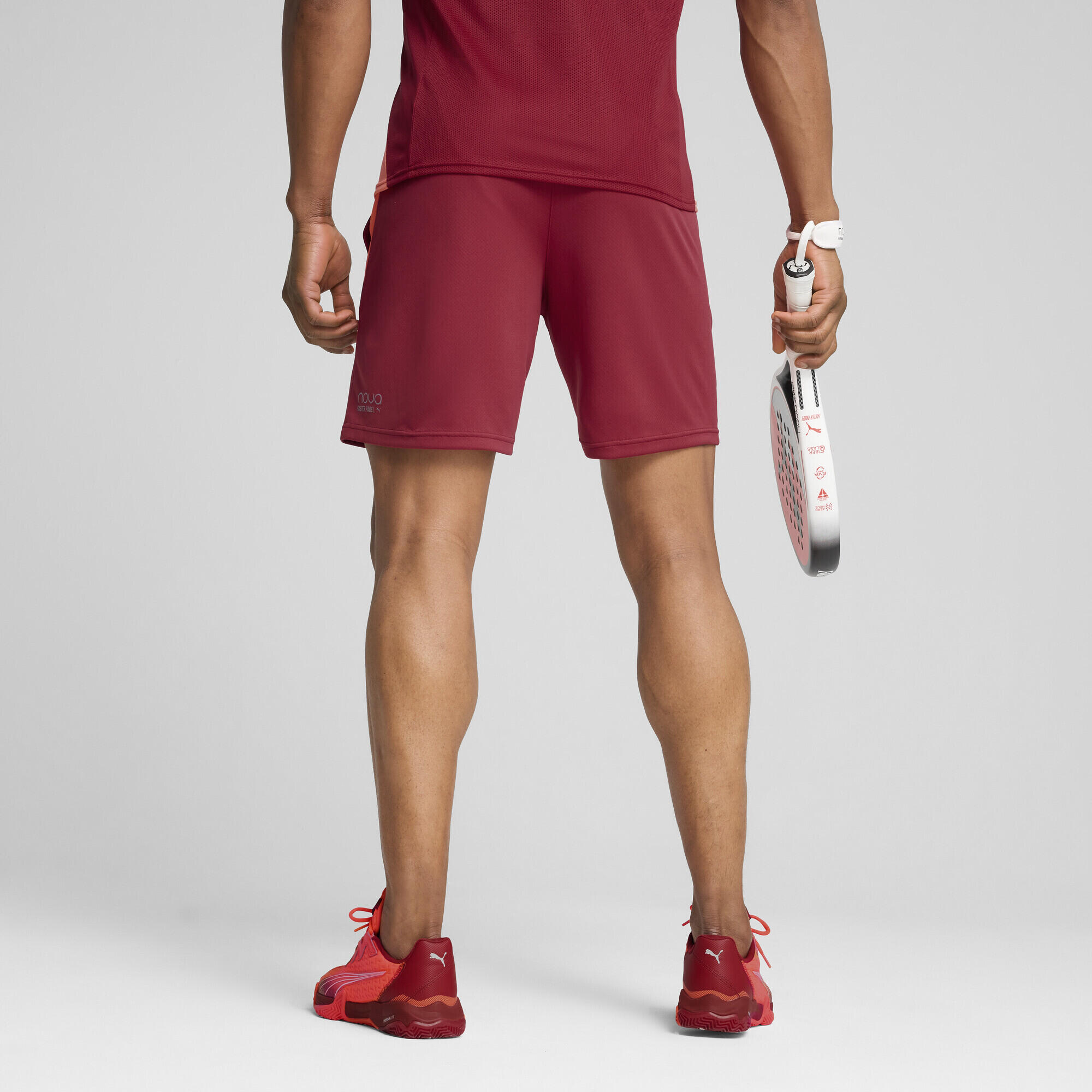 INDIVIDUAL padeltrainingsshort voor heren PUMA Dark Crimson White Glowing Red 3/7