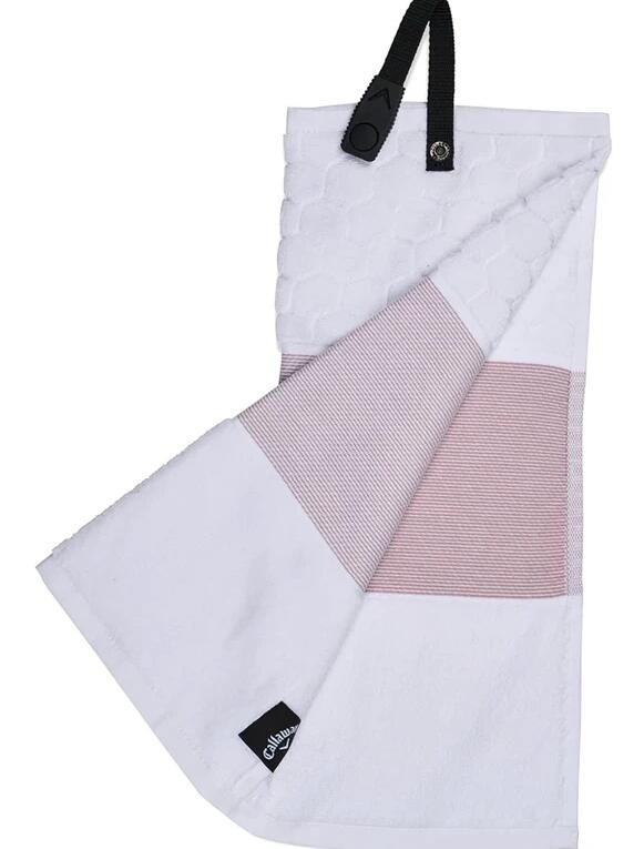 Callaway TW CG Tour Trifold - Toalla plegable, Blanco/Rosa 2/2
