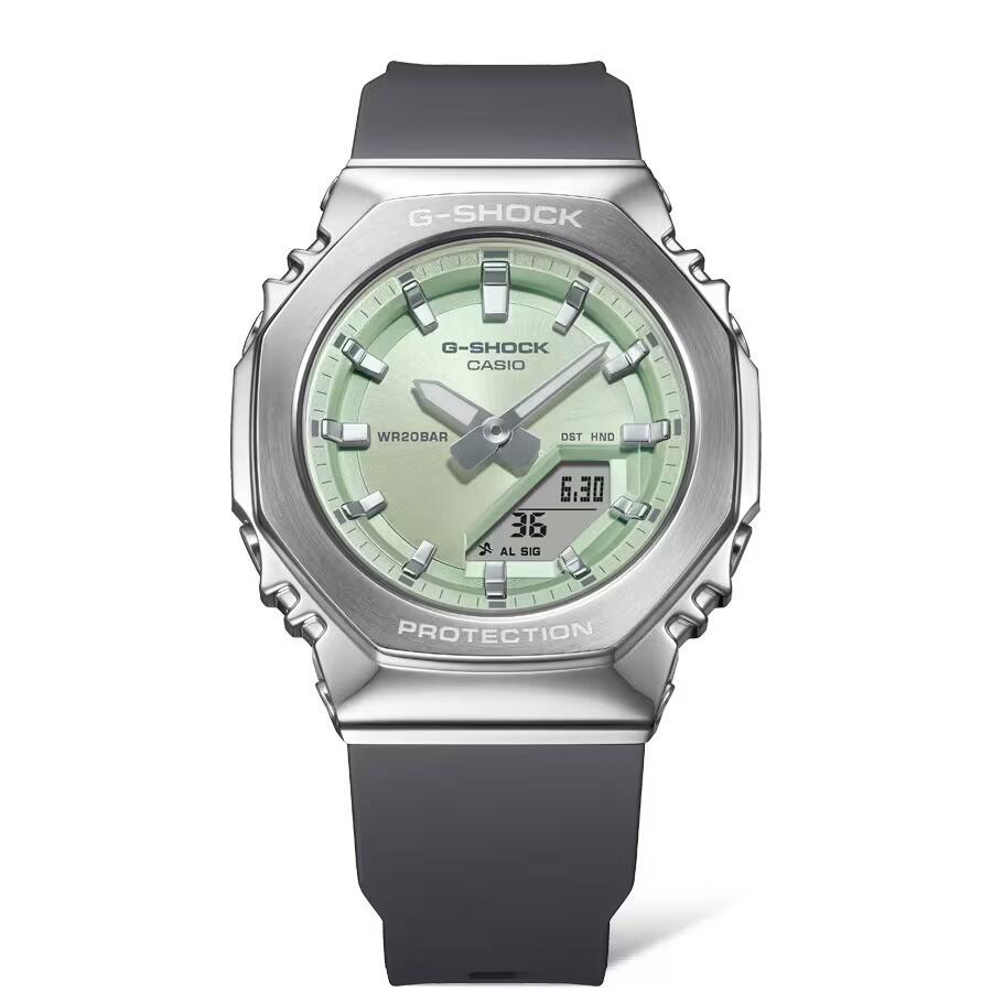 Casio Analoog En Digitaal  Horloge Grijs/Groen GM-S2110-3AER 3/6