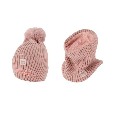 Thermo set dames - muts/nekwarmer - roze - onesize