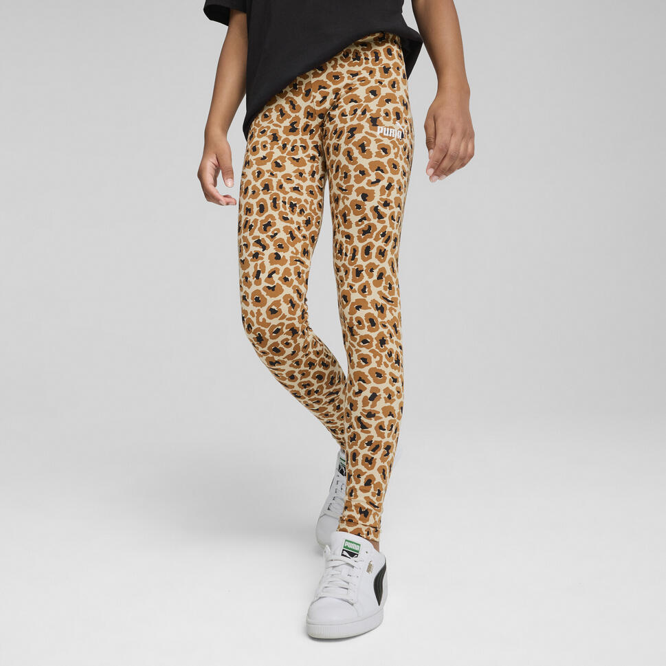 Młodzieżowe legginsy Essentials Aninmal PUMA Light Sand Beige