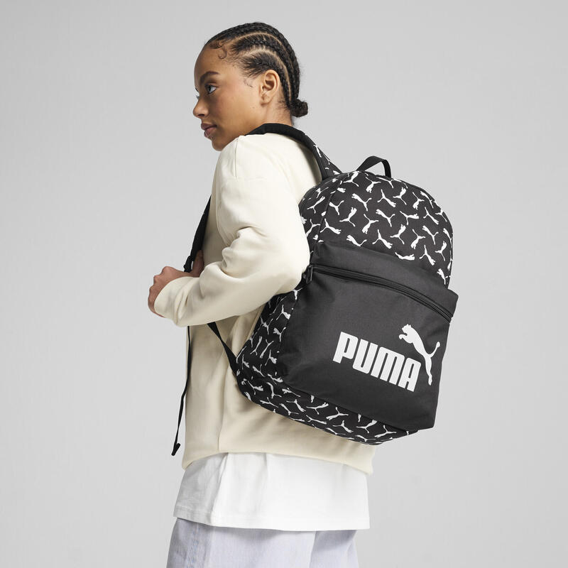 Sac à dos avec motif intégral PUMA Phase (22 L) PUMA Black Logo Aop