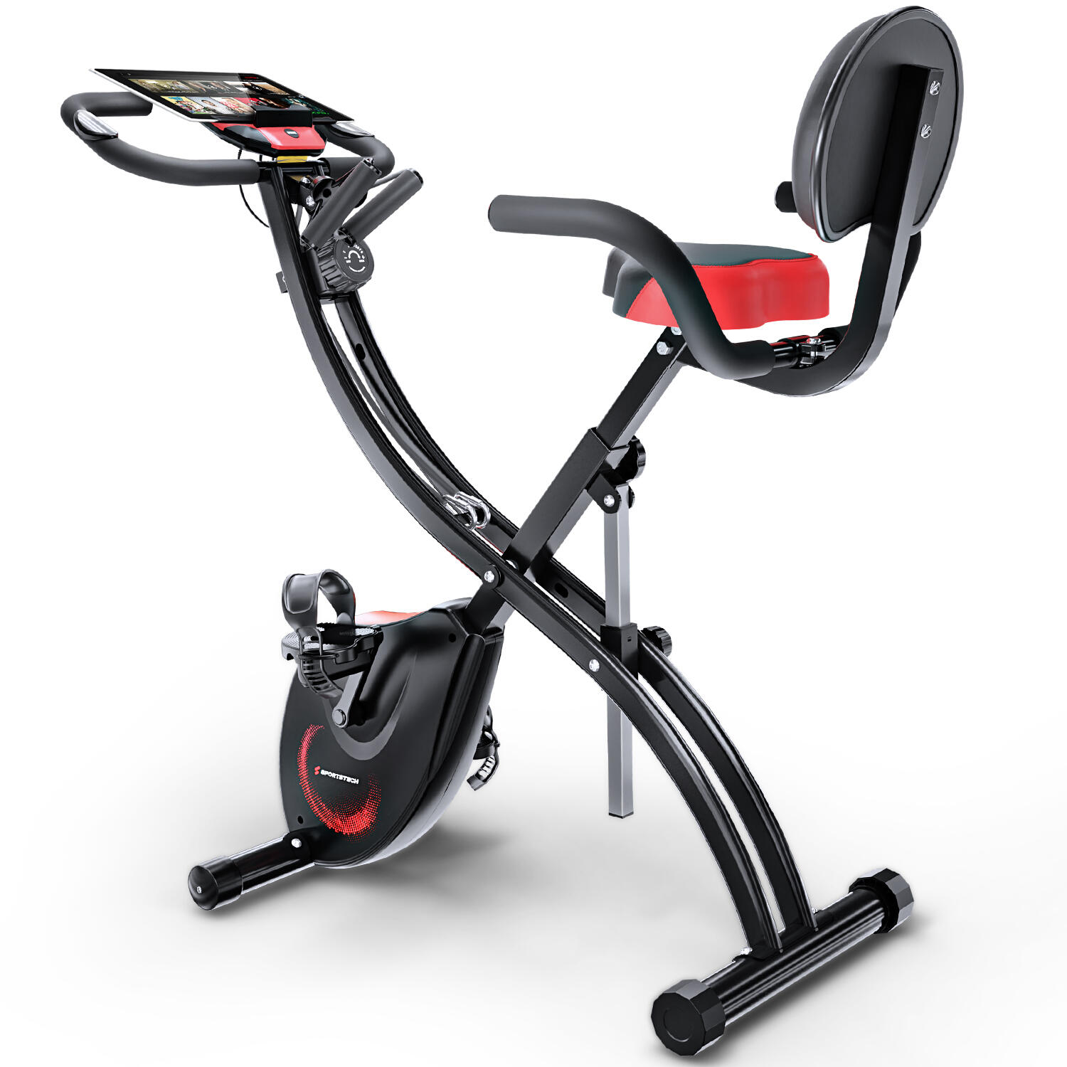 SPORTSTECH Sportstech Hometrainer X150 | 2-in-1 ligfiets | opklapbaar