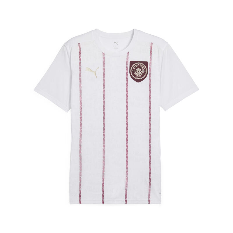 Męska koszulka przedmeczowa Manchester City PUMA White Dark Jasper Red