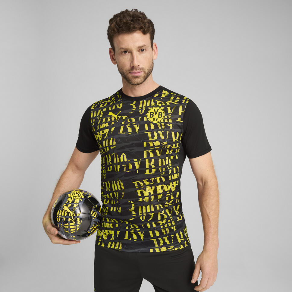 Męska koszulka przedmeczowa Borussia Dortmund 24/25 PUMA Black Faster Yellow
