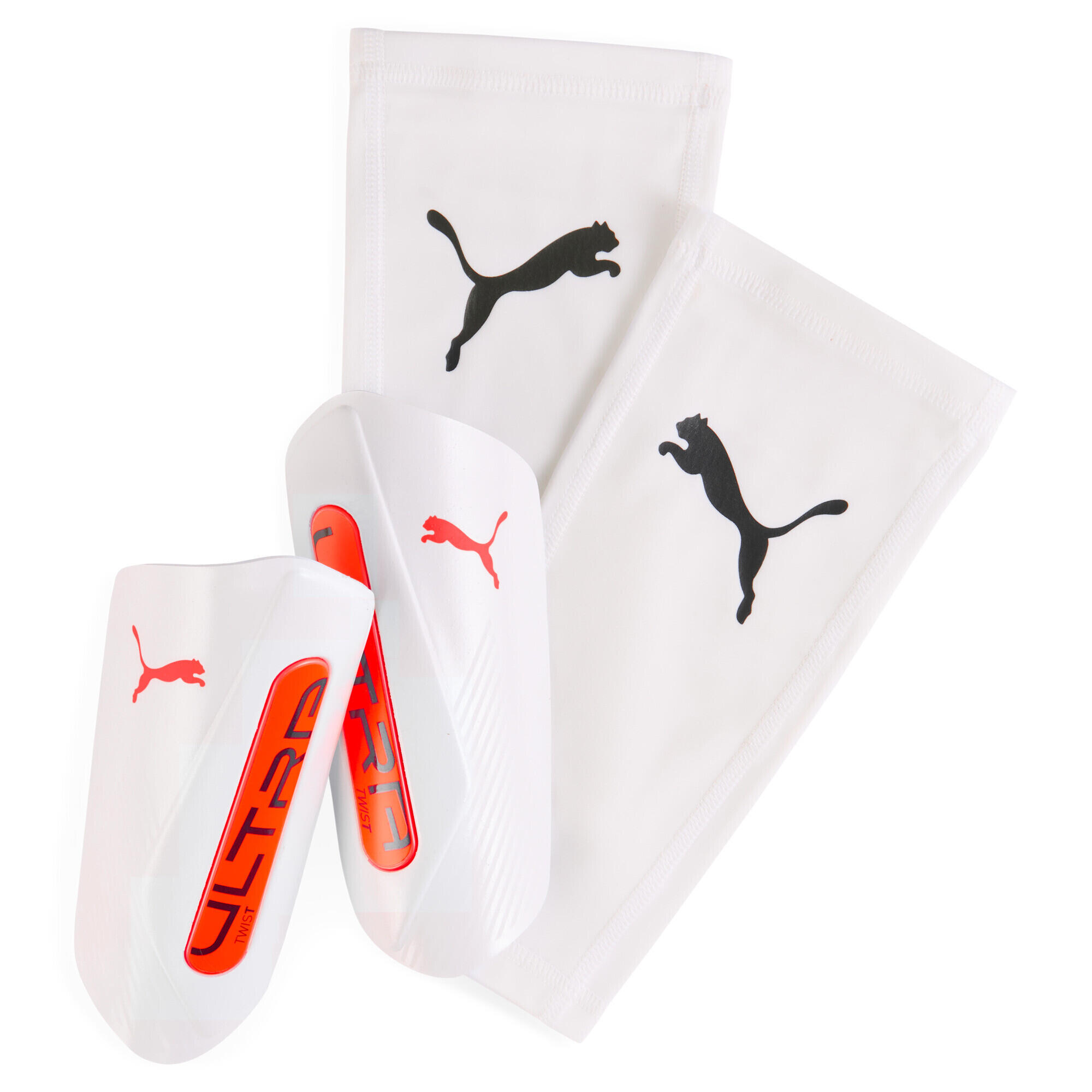 Puma - Protège-tibias De Football Ultra Twist Sleeve Puma White Glowing Red - Protège-tibia - Blanc|rouge - 42 M/l - Decathlon