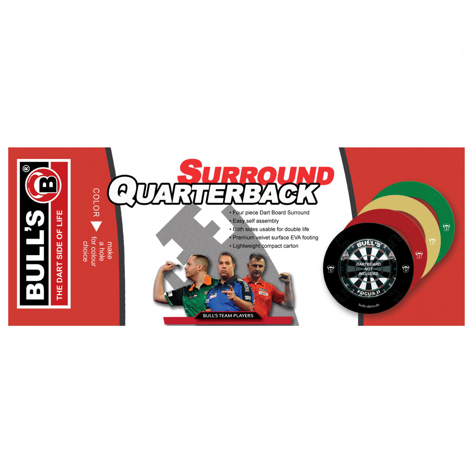BULL'S Quarterback EVA Dart Board Surround schwarz 3/3