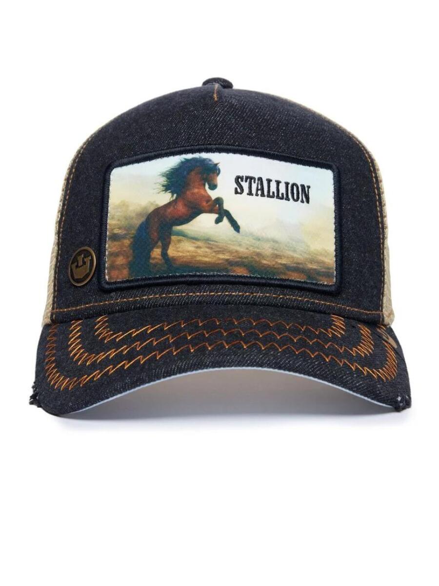 Goorin Bros Stallion (paard) pet - donkerblauw denim / beige 2/4