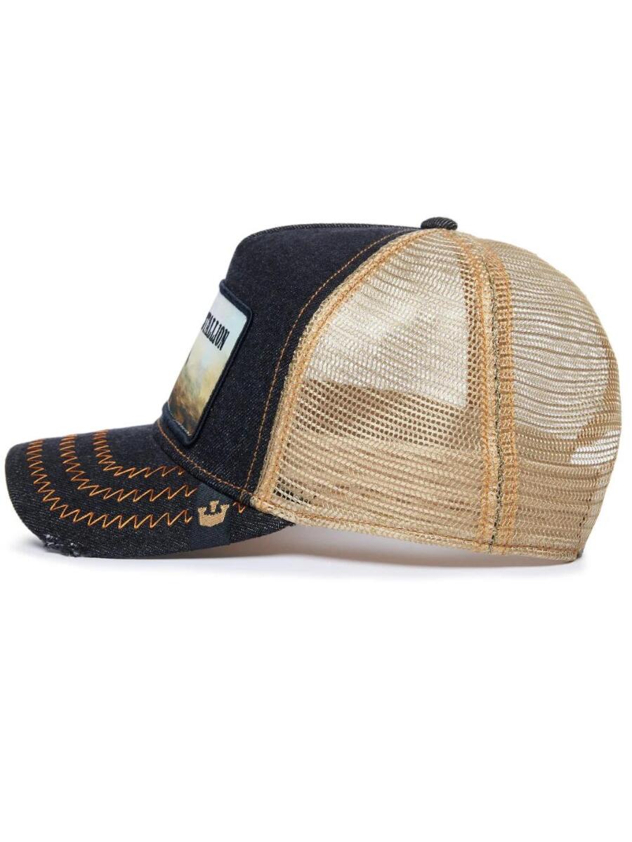 Goorin Bros Stallion (paard) pet - donkerblauw denim / beige 3/4