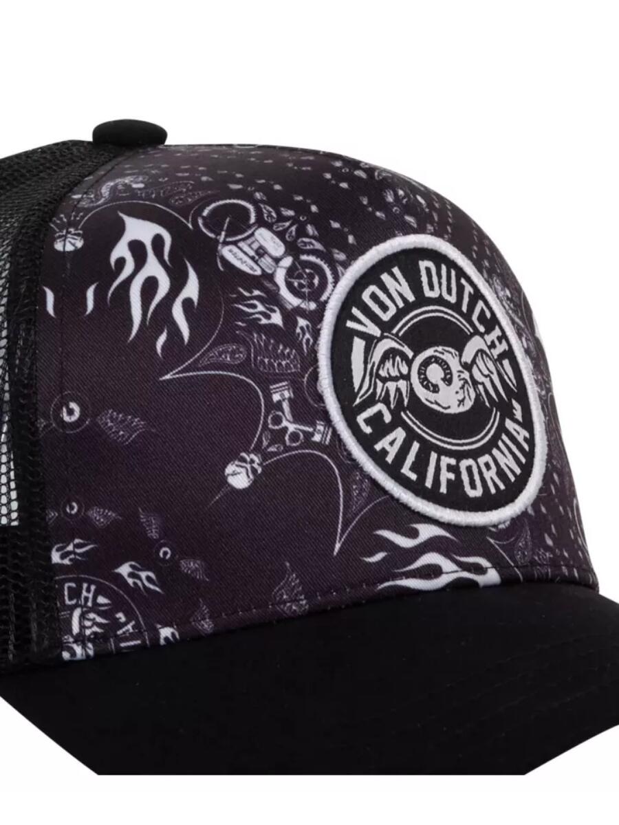 Casquette Snapback Trucker Von Dutch - Bandana Noir 3/4