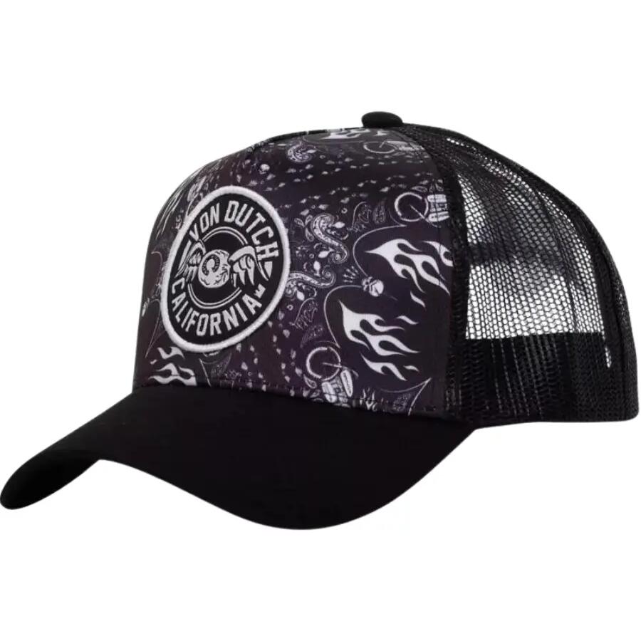 Von Dutch Trucker Snapback Cap - Bandana Black