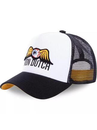 Von Dutch Flying Eye Patch Trucker Cap - Wit/Zwart/Geel