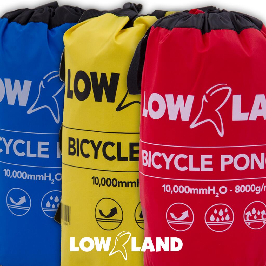 LOWLAND fietsponcho 100% waterdicht (10.000mm) - ademend (8.000g/M²) PFAS vrij