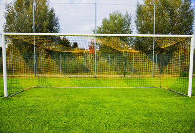 11-a-side voetbaldoel 4mm gestreept net - zwart/geel - voor doel 7.32x2.44x2x2m