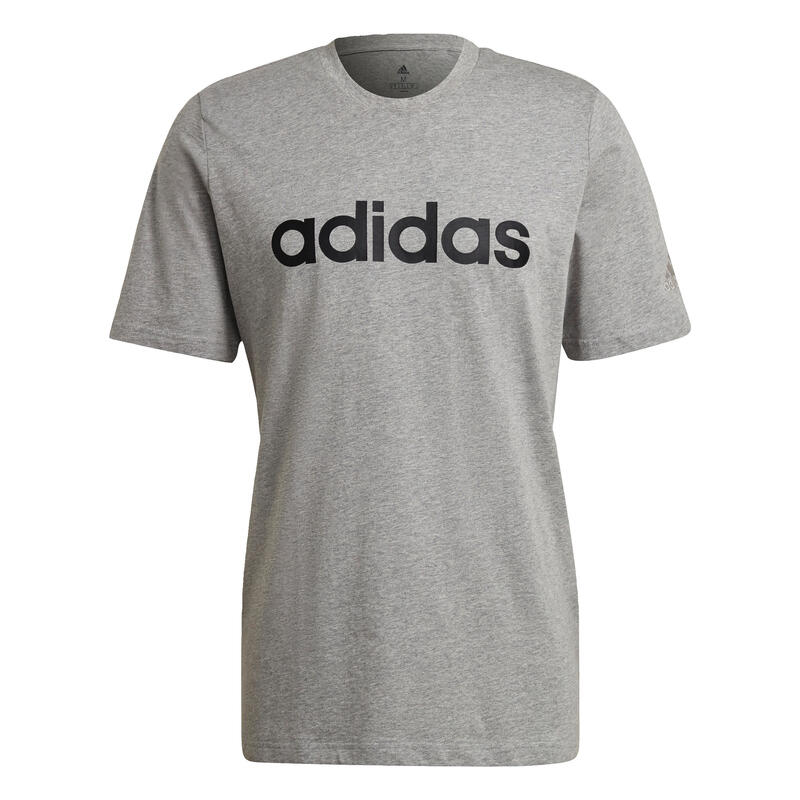 Tricou cu Mânecă Scurtă Bărbați Adidas Embroidered Linear Logo Gri