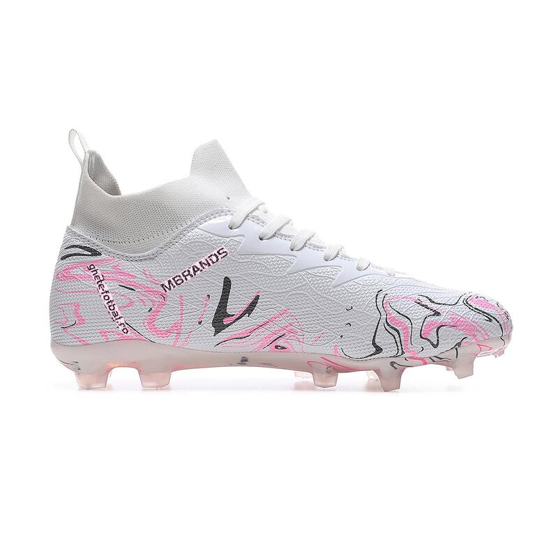 Ghete de fotbal MBrands, 8.3 cu glezna crampoane, culoarea alb 42