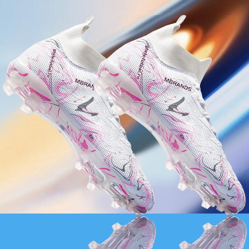 Ghete de fotbal MBrands, 8.3 cu glezna crampoane, culoarea alb 42