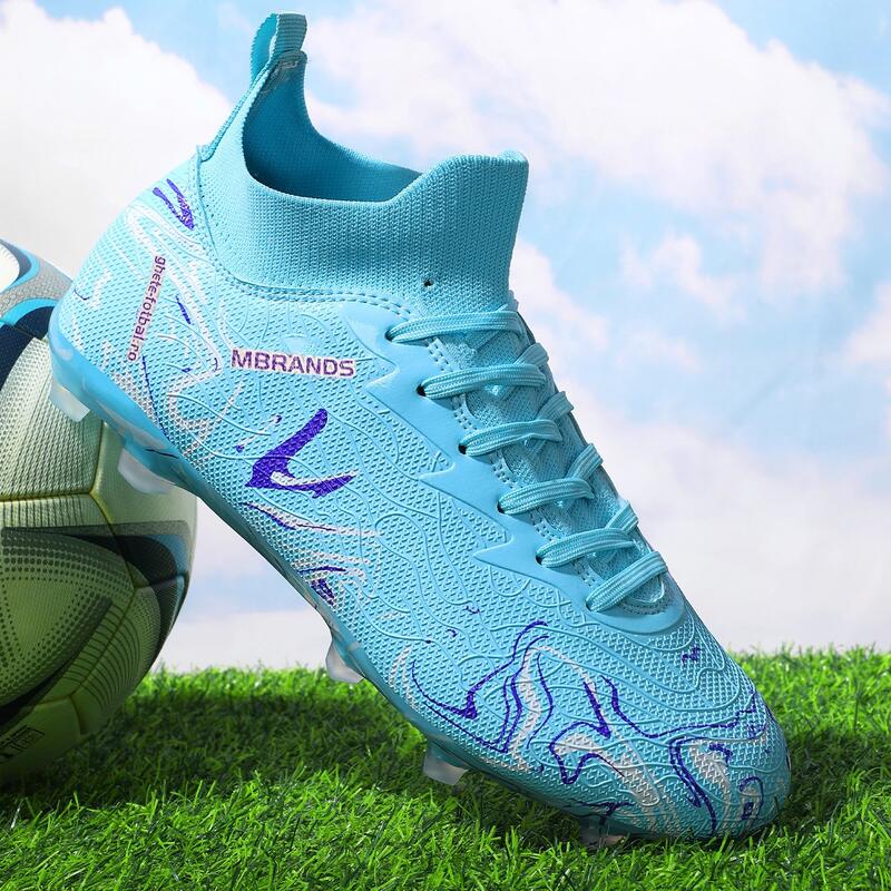 Ghete de fotbal MBrands, 8.3 cu glezna crampoane, culoare turcoaz 43
