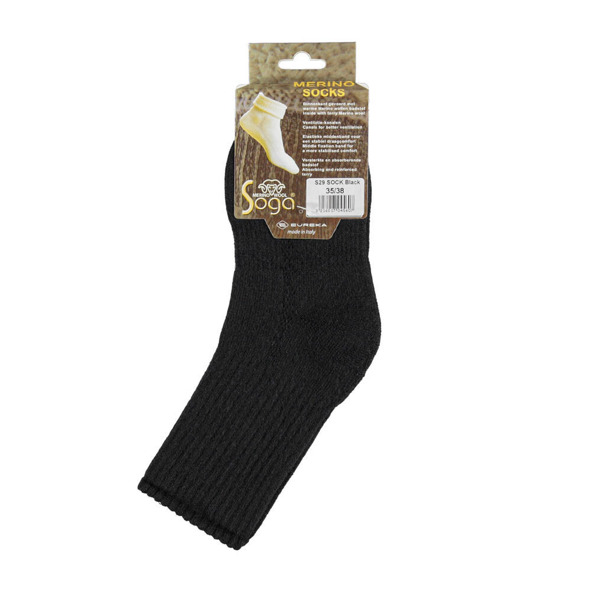 Merino Wollen Sokken 3-Pack Zwart 39/42