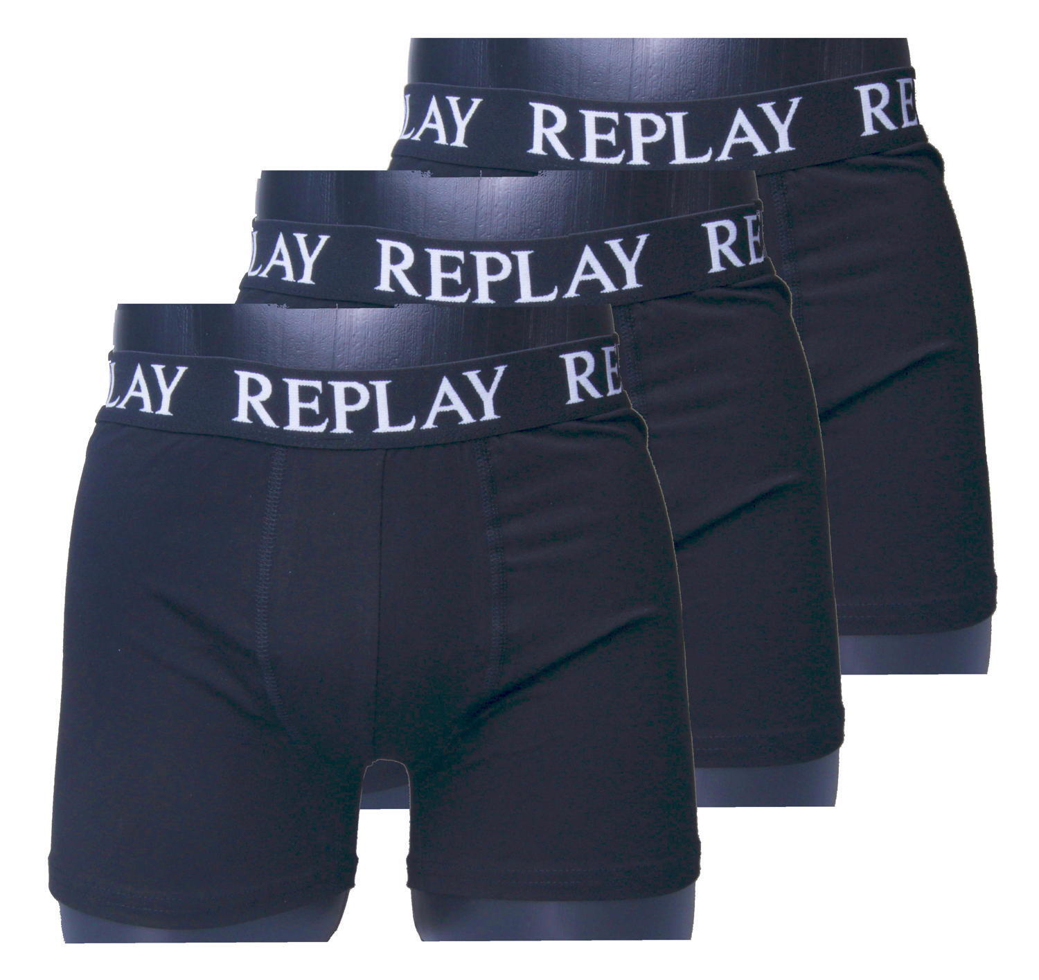 REPLAY GOLF Replay Herren Boxershorts in 3er Pack -  101102 011 schwarz
