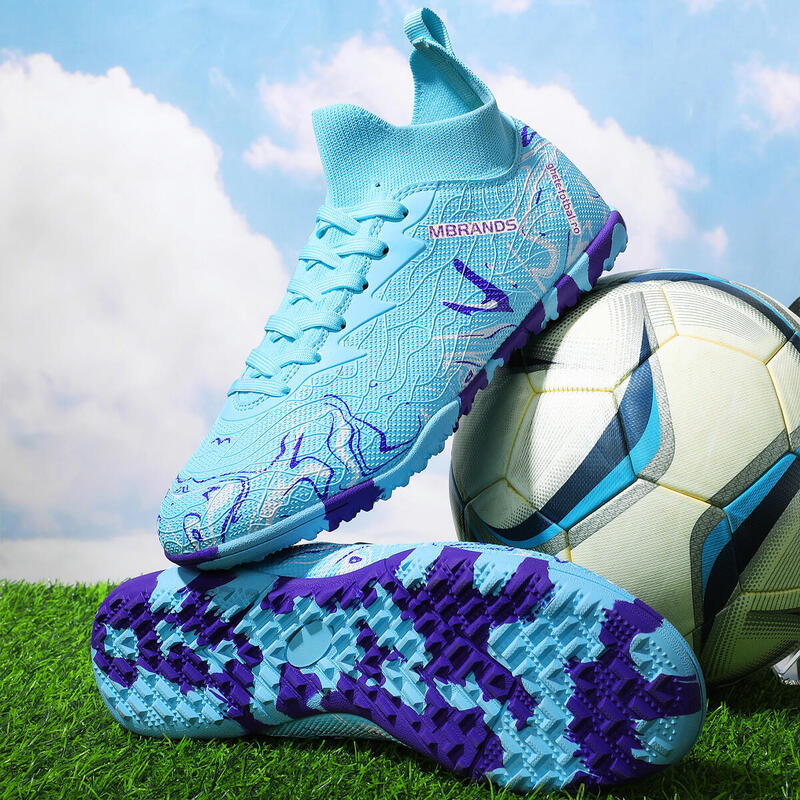 Ghete de fotbal MBrands, 8.3 cu glezna pentru teren sintetic, culoare turcoaz 41