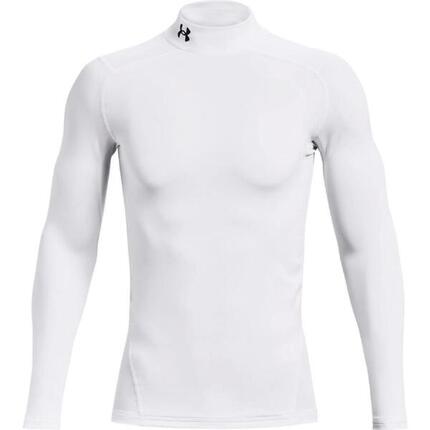 Maillot de compression à manches longues Under Armour ColdGear Mock Blanc -Under