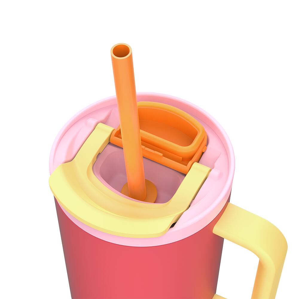 Kubek termiczny ze słomką termos podróżny Kambukka Rio 950ml - Pink Papaya 4/7