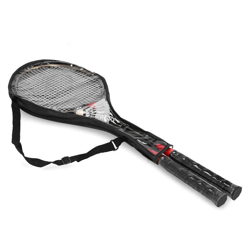 Set 2 rachete badminton Spokey + 1 fluturas plastic si husa