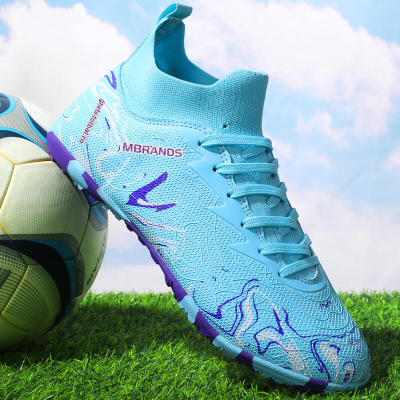 Ghete de fotbal MBrands, 8.3 cu glezna pentru teren sintetic, culoare turcoaz 41