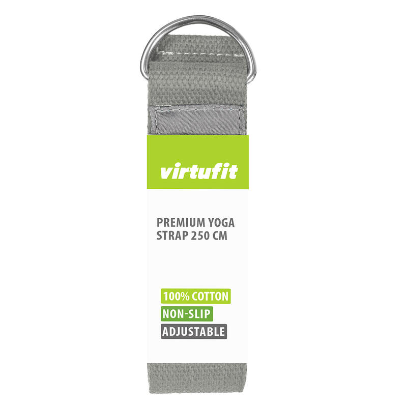 Centura Yoga VirtuFit Premium Yoga Belt - 250 cm - Gri