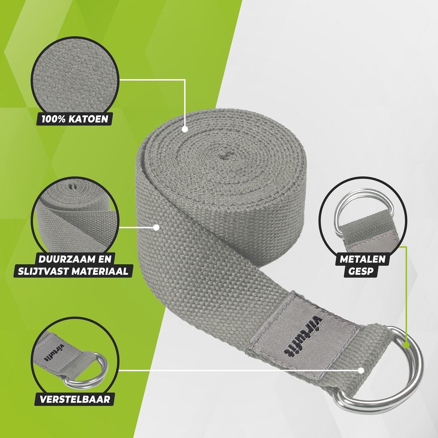 Centura Yoga VirtuFit Premium Yoga Belt - 250 cm - Gri 4/15