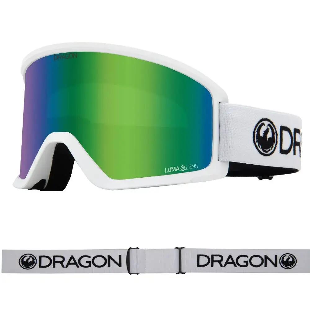 DX3 OTG Unisex Snow Goggles - White/Lumalens Green Ionized