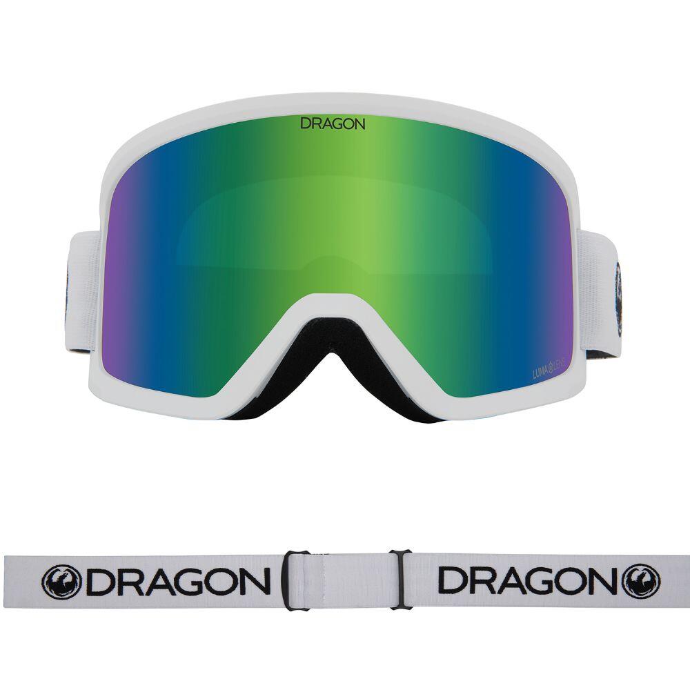 DX3 OTG Unisex Snow Goggles - White/Lumalens Green Ionized | Decathlon