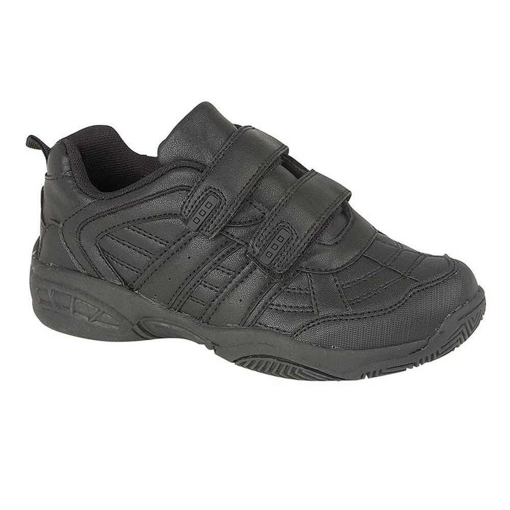 Kids Unisex Fusion II Touch Fastening Sport Trainers (Black) 1/5